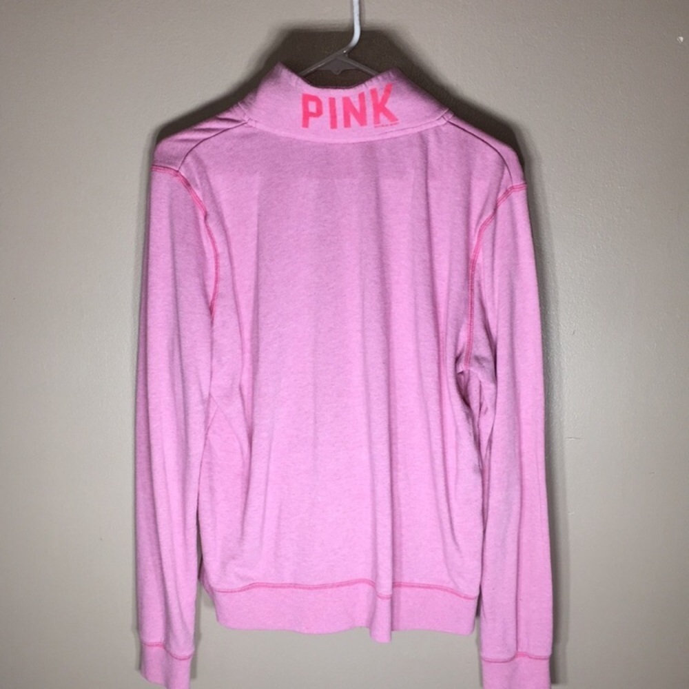 Victoria’s Secret PINK quarter zip sweatshirt pink in color size large sweatshir - Picture 7 of 8